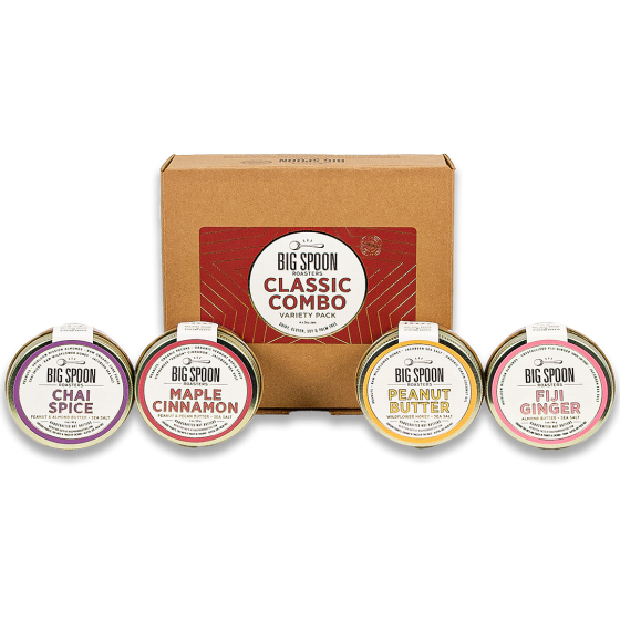 Mini 3oz Classic Combo Variety Pack - Chai Spice, Fiji Ginger, Maple Cinnamon, Peanut Butter