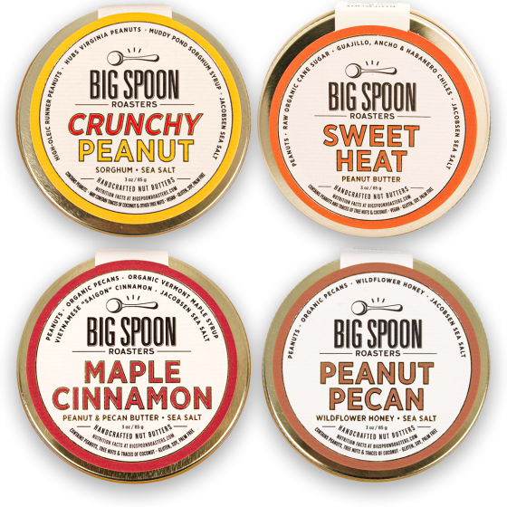 Mini 3oz Peanut Butter Variety Pack - Crunchy Peanut, Maple Cinnamon, Peanut Pecan, Sweet Heat